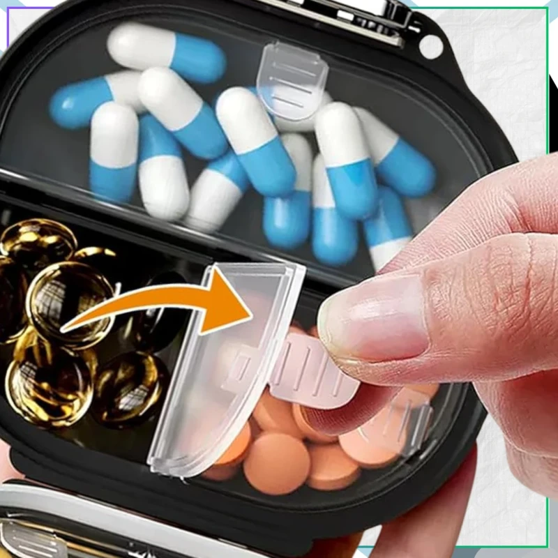 Pudełko kasetka organizer na leki 7 dni elegancki czarny 4.webp