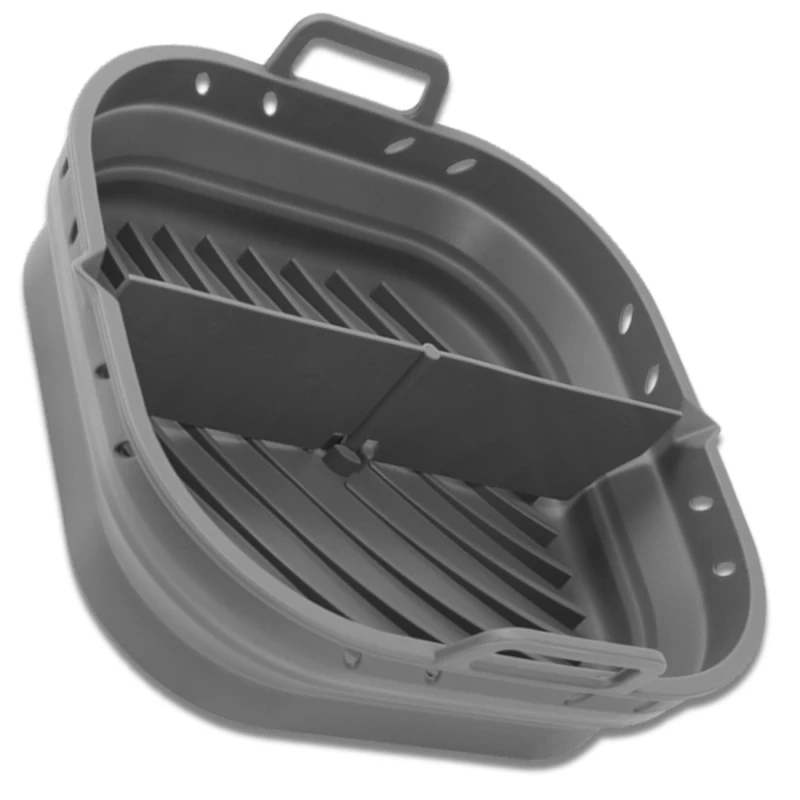 Wkład silikonowy do Air Fryera wielorazowy forma do pieczenia szary 1.webp
