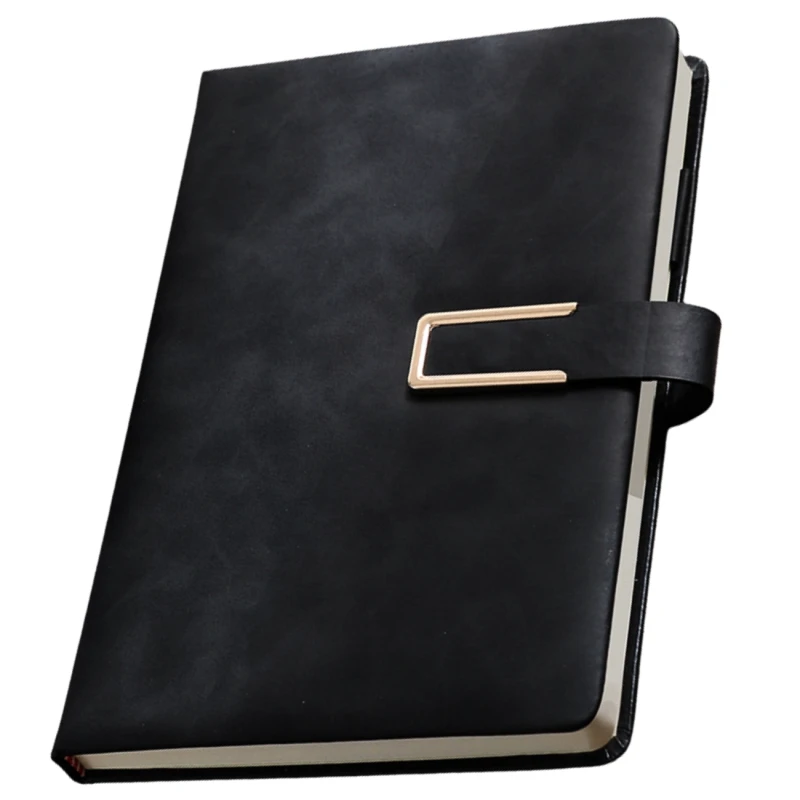 Notes notatnik zeszyt dziennik A5 elegancki skórzany zapinany czarny 4.webp