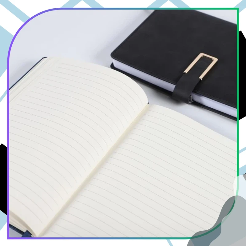 Notes notatnik zeszyt dziennik A5 elegancki skórzany zapinany czarny 6.webp