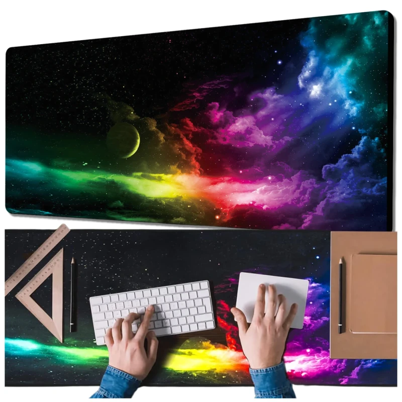 Podkładka pod mysz na biurko 90x40 cm mata gamingowa kosmos 3.webp