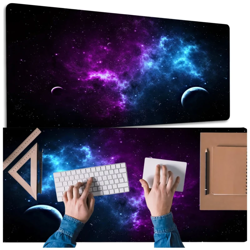 Podkładka pod mysz na biurko kosmos mata gamingowa 90x40 cm 3.webp