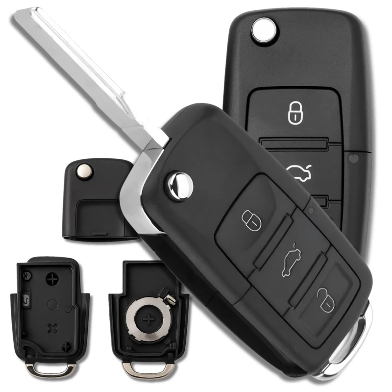 Obudowa kluczyk pilot 3 przyciski do VW Passat Golf Touran Seat Leon Skoda Octavia 3.webp