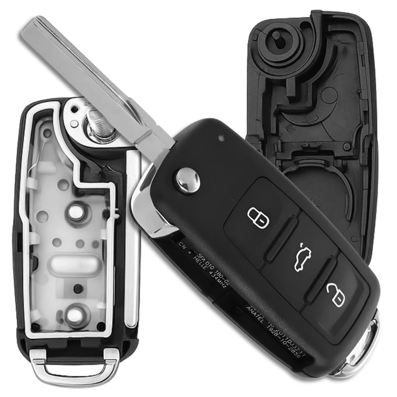 Obudowa kluczyk pilot 3 przyciski do auta VW Golf VI Touran Polo Caddy 3.webp