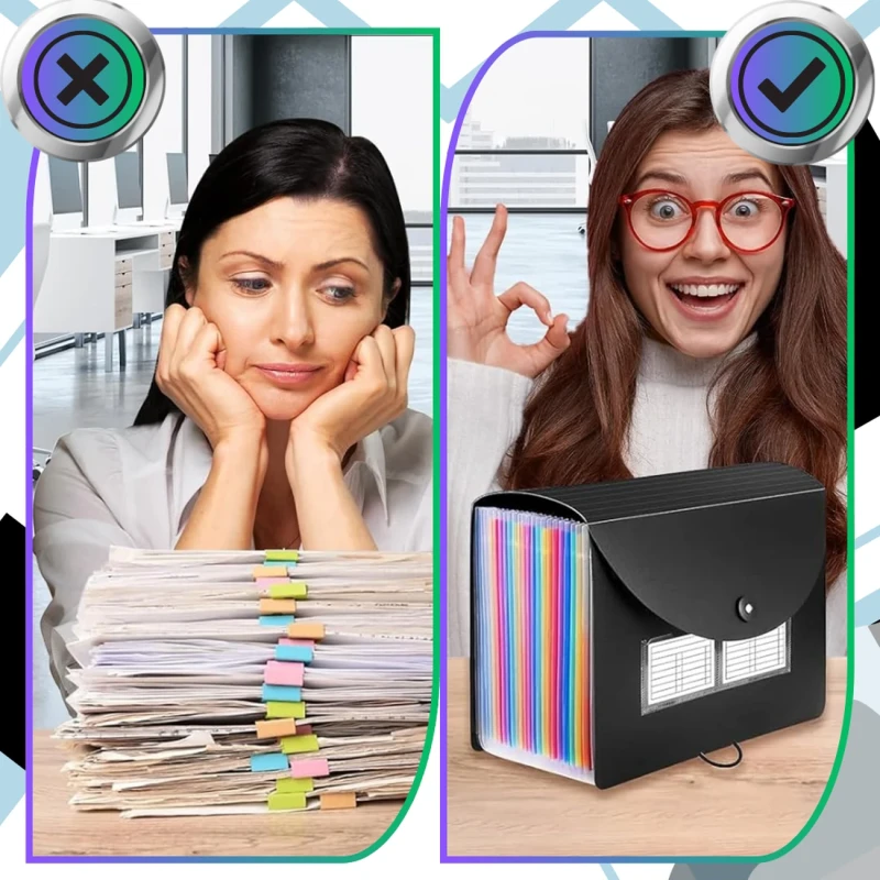 Teczka Organizer na dokumenty A4 aktówka pojemna 13 przegródek czarna 10.webp