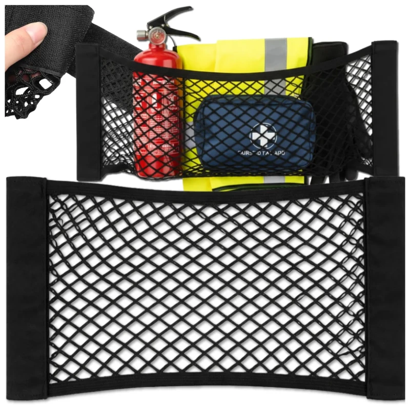Siatka do bagażnika samochodowego elastyczna 50x25cm na rzep 2.webp