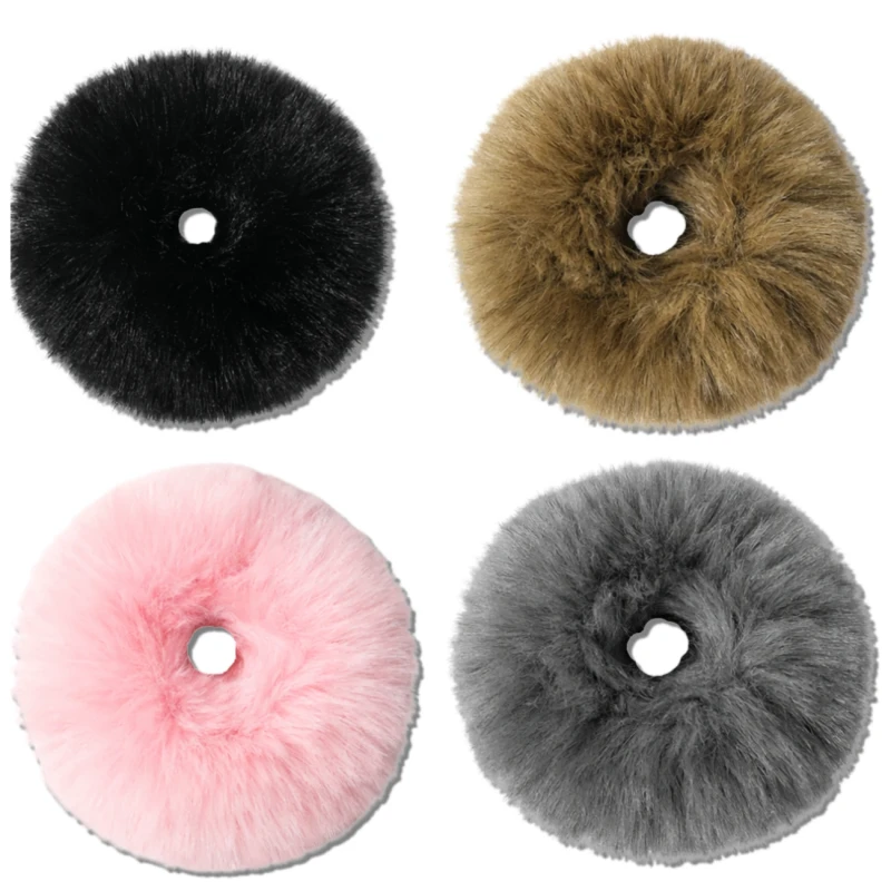 Gumka do włosów frotka SCRUNCHIE puszysta lekka 4szt różne kolory 1.webp
