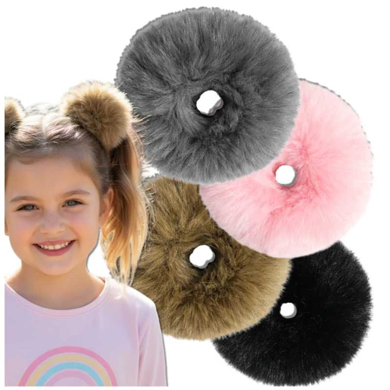 Gumka do włosów frotka SCRUNCHIE puszysta lekka 4szt różne kolory 3.webp