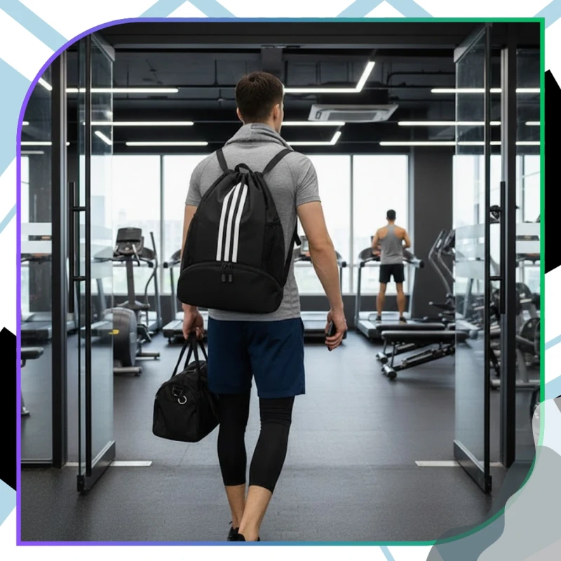 Sportowy plecak ze ściągaczem na trening siłownię worek na gimnastykę 11.webp