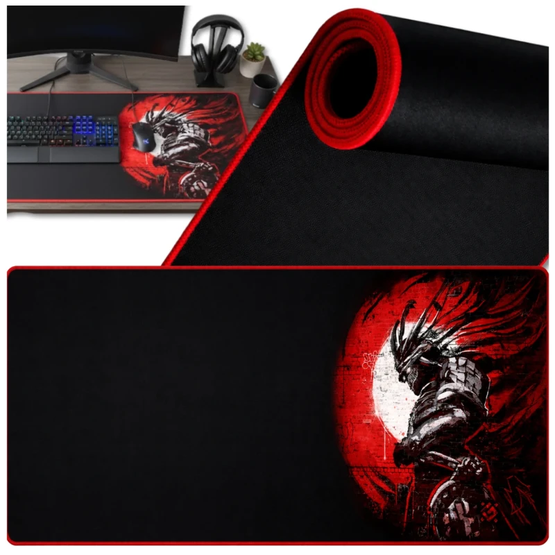 Podkładka pod mysz i klawiaturę 90x40 cm na biurko mata gamingowa czarna 3.webp