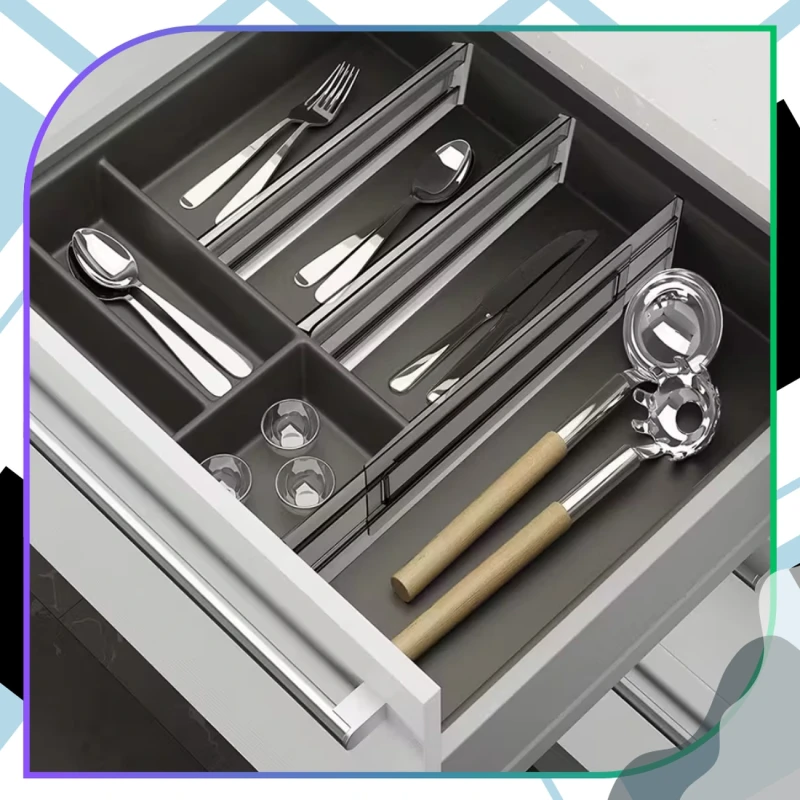 Przegroda do szuflady regulowana zestaw 4szt separator organizer 7.webp