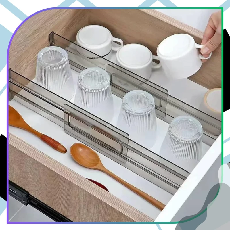 Przegroda do szuflady regulowana zestaw 4szt separator organizer 9.webp