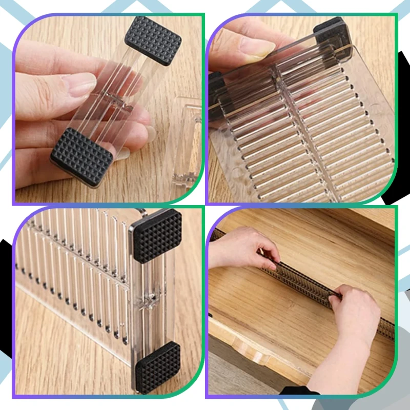 Przegroda do szuflady regulowana zestaw 2szt organizer separator 7.webp