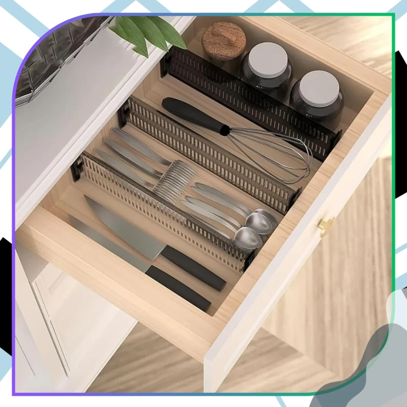 Przegroda do szuflady regulowana zestaw 2szt organizer separator 9.webp