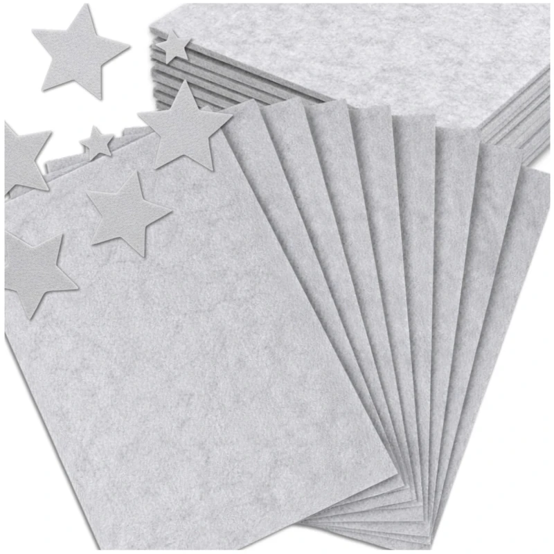 Filc dekoracyjny arkusze filcowe 30x30cm zestaw 10szt szary 3.webp