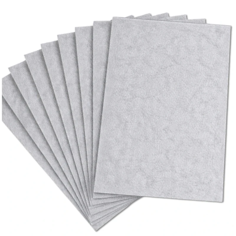 Filc dekoracyjny arkusze filcowe 30x30cm zestaw 10szt szary 1.webp