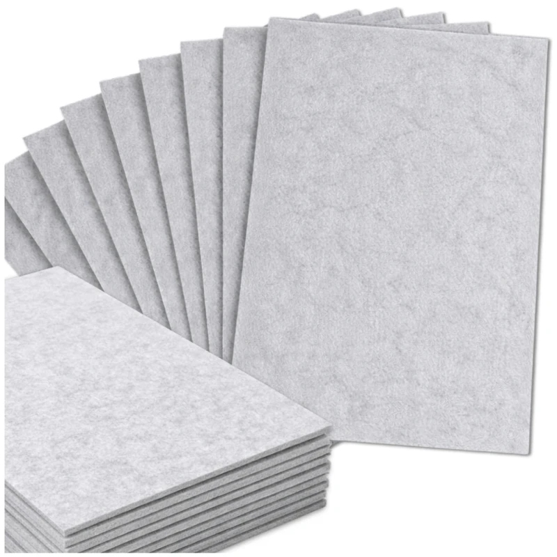 Filc dekoracyjny arkusze filcowe 30x30cm zestaw 10szt szary 2.webp