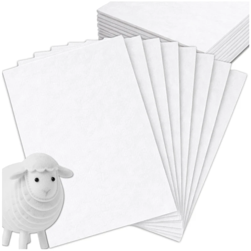 Filc dekoracyjny biały 30x30cm arkusze filcowe zestaw 10szt 3.webp