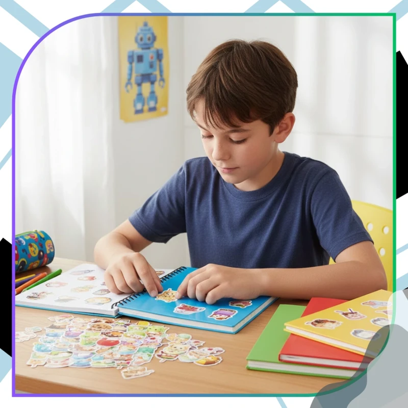 Naklejki koty psy zestaw 50szt kolorowe DIY dla dzieci dekoracja 1.webp