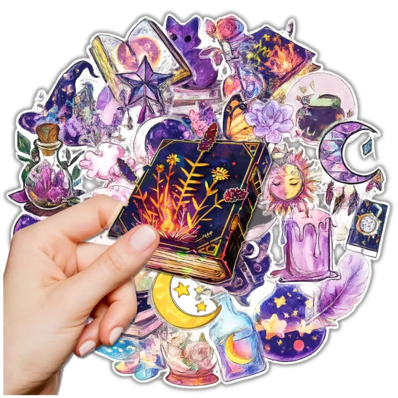 Naklejki magiczne księżyc zestaw 30szt kolorowe dla dzieci DIY dekoracja 9.webp