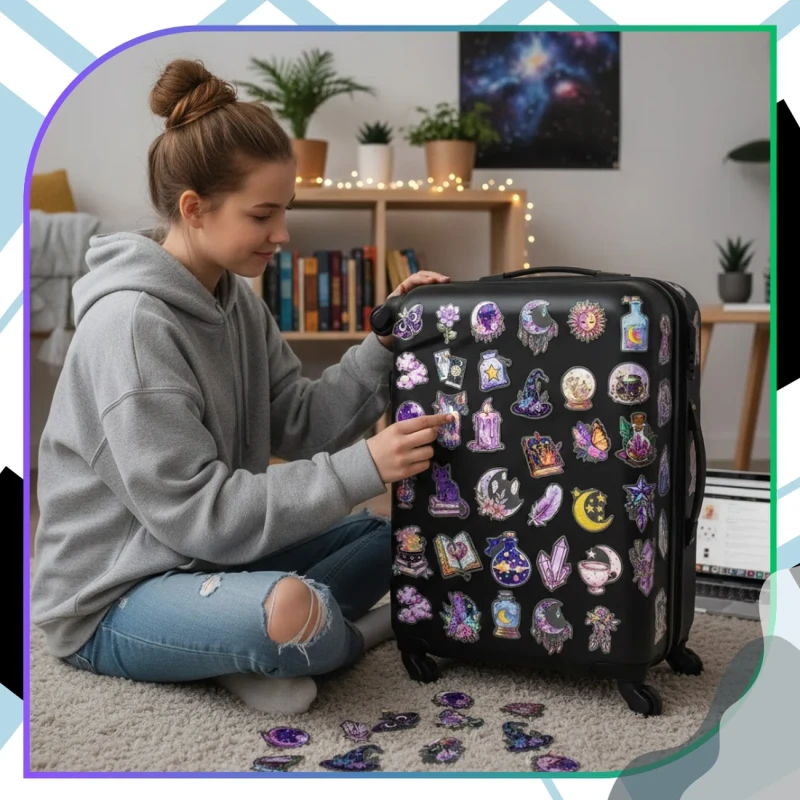 Naklejki magiczne księżyc zestaw 30szt kolorowe dla dzieci DIY dekoracja 2.webp