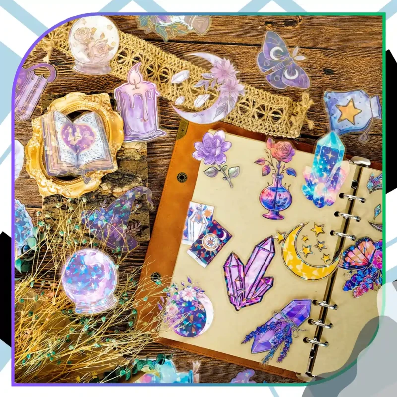 Naklejki magiczne księżyc zestaw 30szt kolorowe dla dzieci DIY dekoracja 3.webp