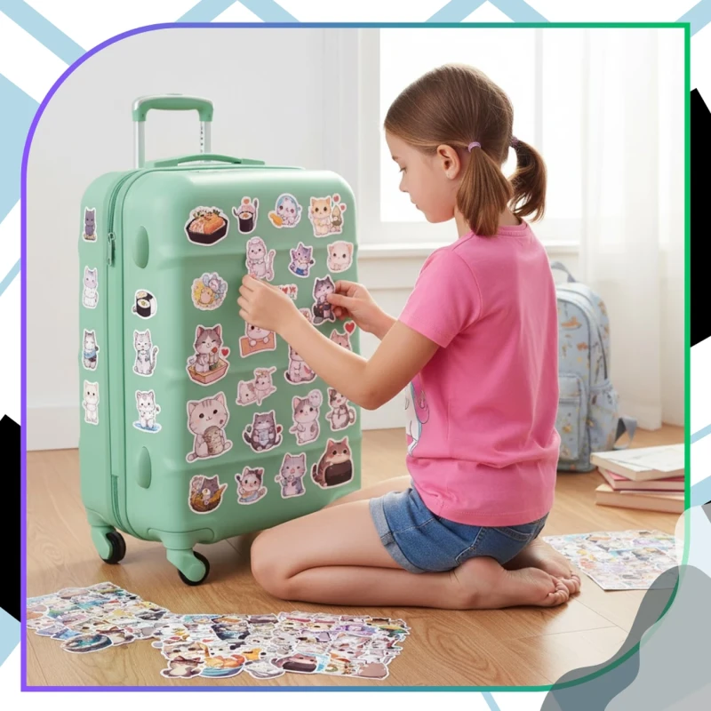 Naklejki koty zestaw 50szt kolorowe dla dzieci DIY dekoracja 2.webp