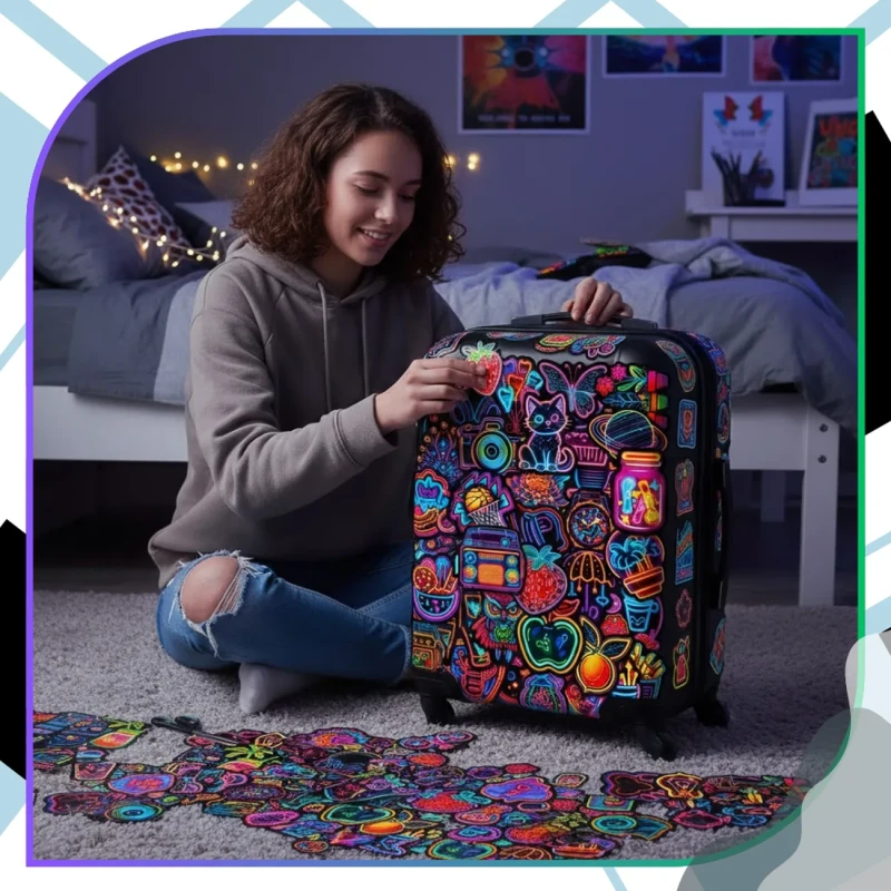 Naklejki neonowe grafitti zestaw 50szt kolorowe dla dzieci DIY dekoracja 5.webp