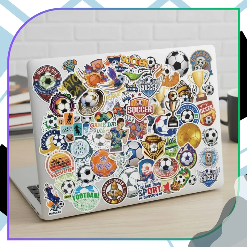Naklejki football zestaw 50szt kolorowe dla dzieci DIY dekoracja 3.webp