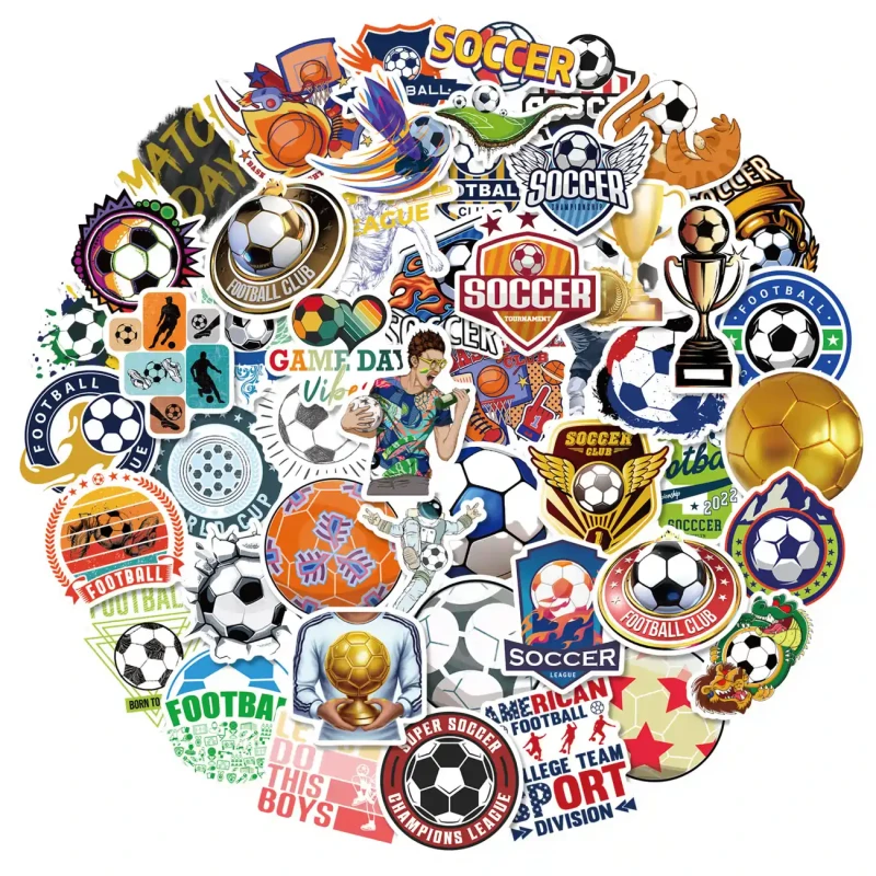 Naklejki football zestaw 50szt kolorowe dla dzieci DIY dekoracja 4.webp