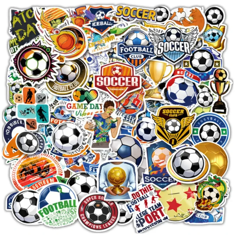 Naklejki football zestaw 50szt kolorowe dla dzieci DIY dekoracja 9.webp