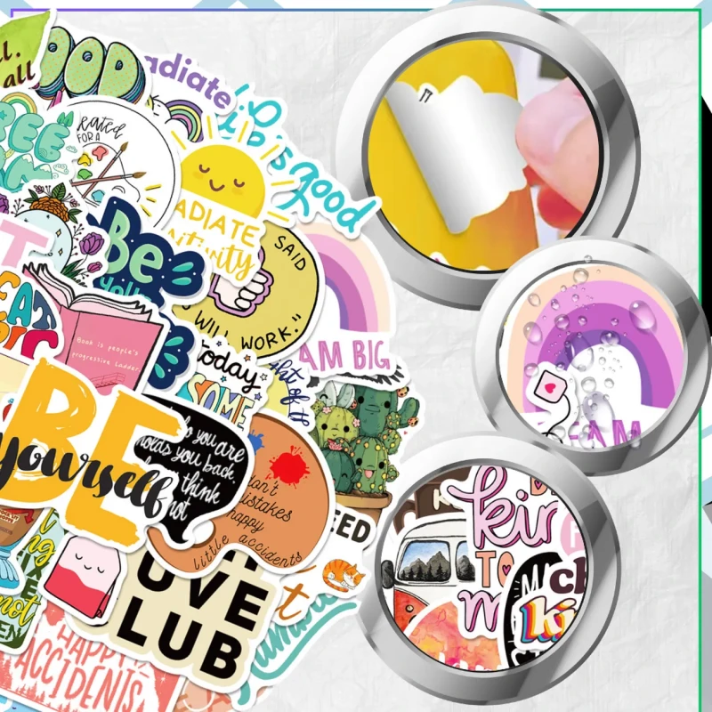 Naklejki motywacyjne cytaty zestaw 50szt dla dzieci DIY dekoracja 8.webp
