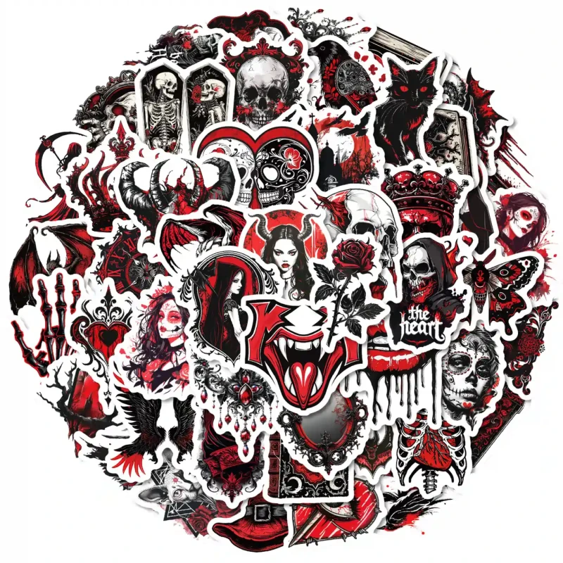 Naklejki upiory Halloween zestaw 50szt dla dzieci DIY dekoracja 5.webp
