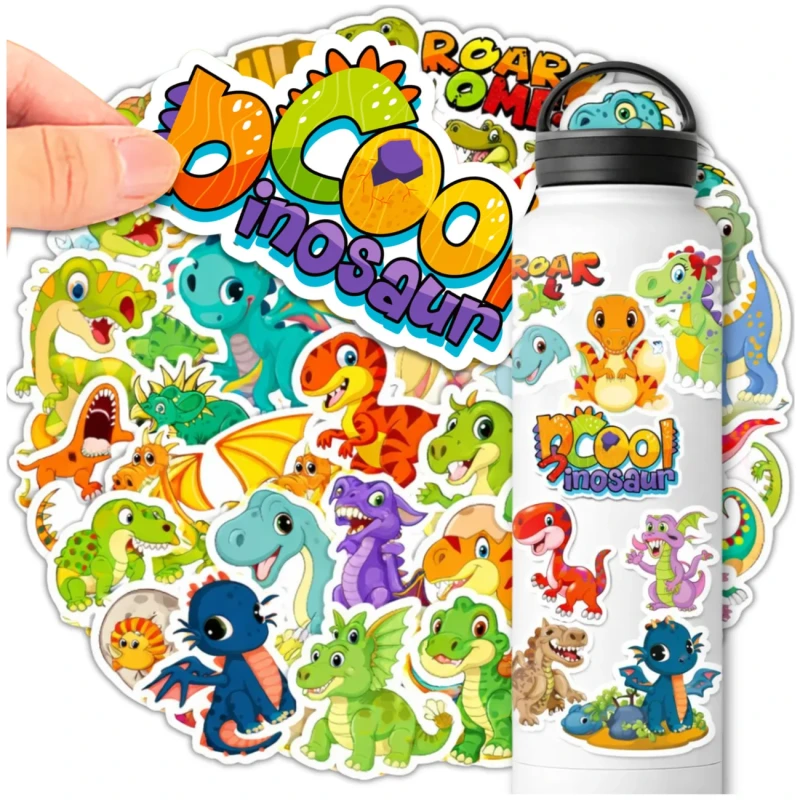 Naklejki dinozaury zestaw 50szt dla dzieci DIY dekoracja 6.webp