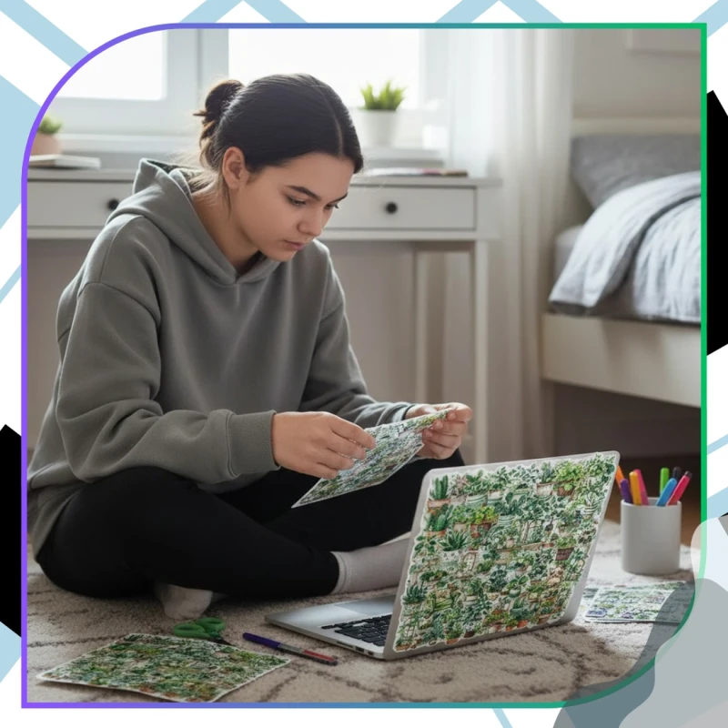 Naklejki kwiaty doniczkowe zestaw 50szt dla dzieci DIY dekoracja 2.webp