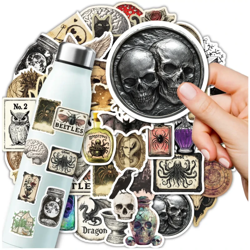 Naklejki dark academy magia zestaw 50szt dla dzieci DIY dekoracja 7.webp