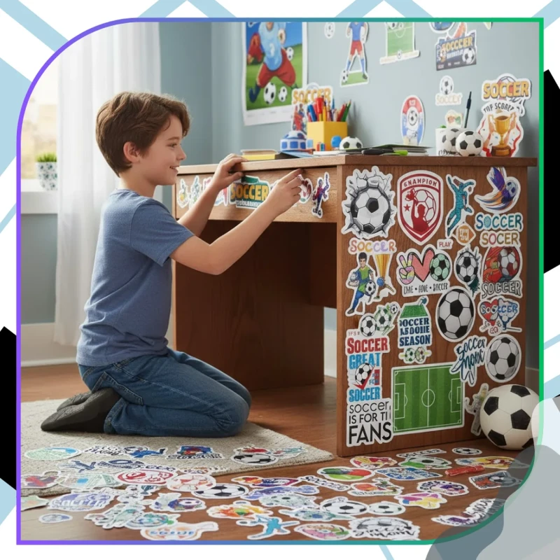 Naklejki piłkarskie soccer zestaw 50szt dla dzieci DIY dekoracja 2.webp