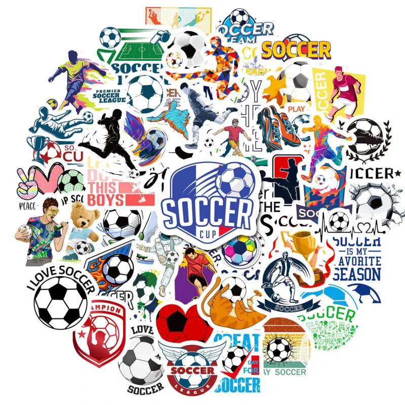 Naklejki piłkarskie soccer zestaw 50szt dla dzieci DIY dekoracja 5.webp