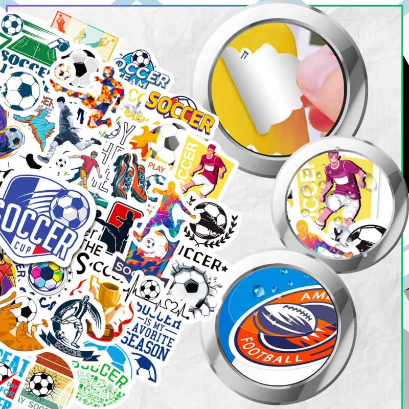 Naklejki piłkarskie soccer zestaw 50szt dla dzieci DIY dekoracja 8.webp