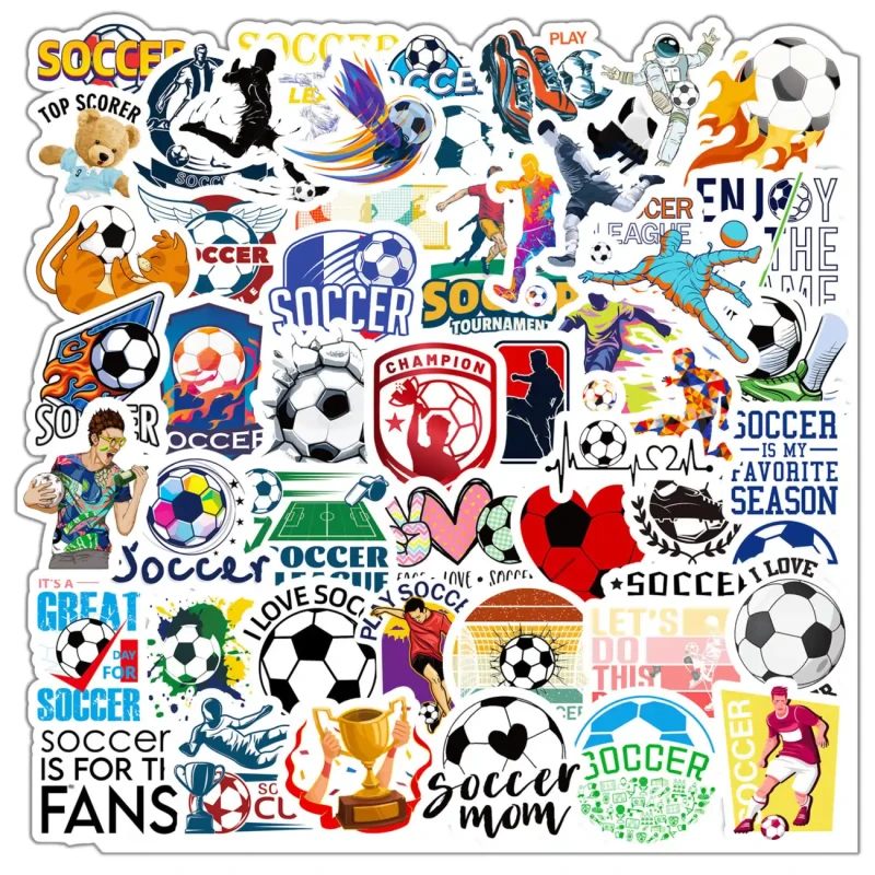 Naklejki piłkarskie soccer zestaw 50szt dla dzieci DIY dekoracja 10.webp