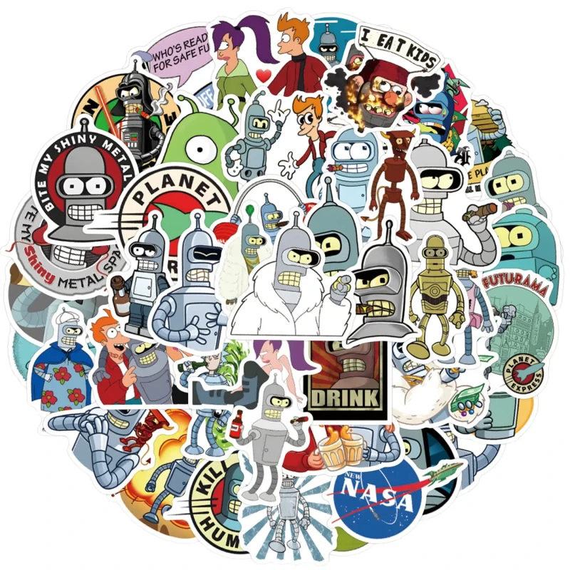 Naklejki Futurama zestaw 55szt dla dzieci DIY dekoracja 4.webp
