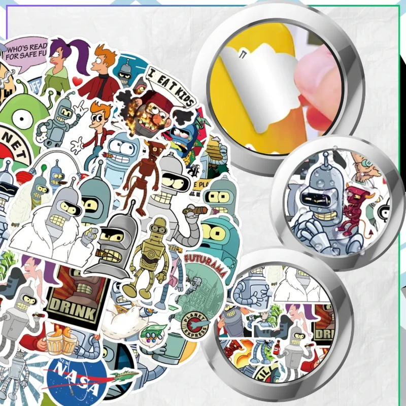 Naklejki Futurama zestaw 55szt dla dzieci DIY dekoracja 7.webp