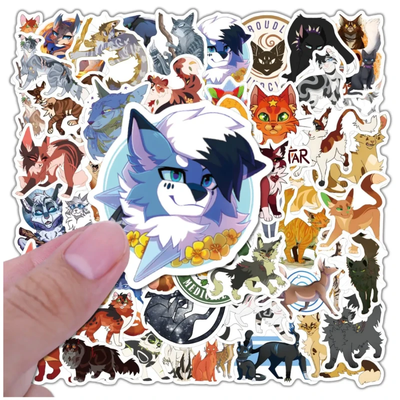 Naklejki Wojownicy Warrior Cats 60szt dla dzieci DIY dekoracja 9.webp
