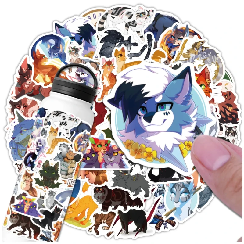 Naklejki Wojownicy Warrior Cats 60szt dla dzieci DIY dekoracja 7.webp