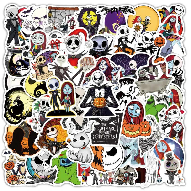 Naklejki Miasteczko Haloween zestaw 60szt dla dzieci DIY dekoracja 10.webp