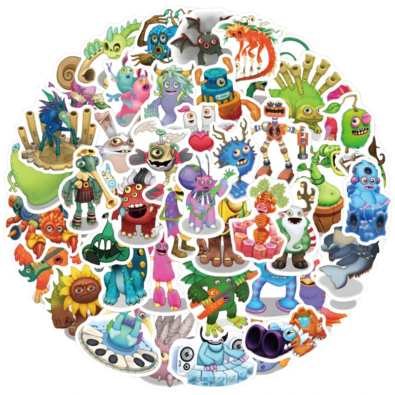 Naklejki My Singing Monsters 60szt dla dzieci DIY dekoracja 5.webp