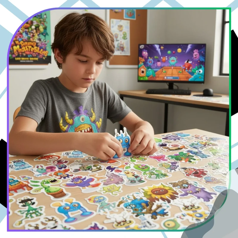 Naklejki My Singing Monsters 60szt dla dzieci DIY dekoracja 6.webp