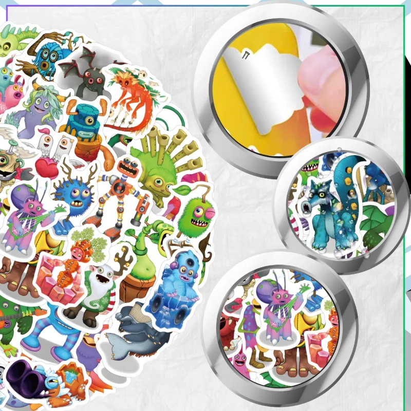 Naklejki My Singing Monsters 60szt dla dzieci DIY dekoracja 8.webp