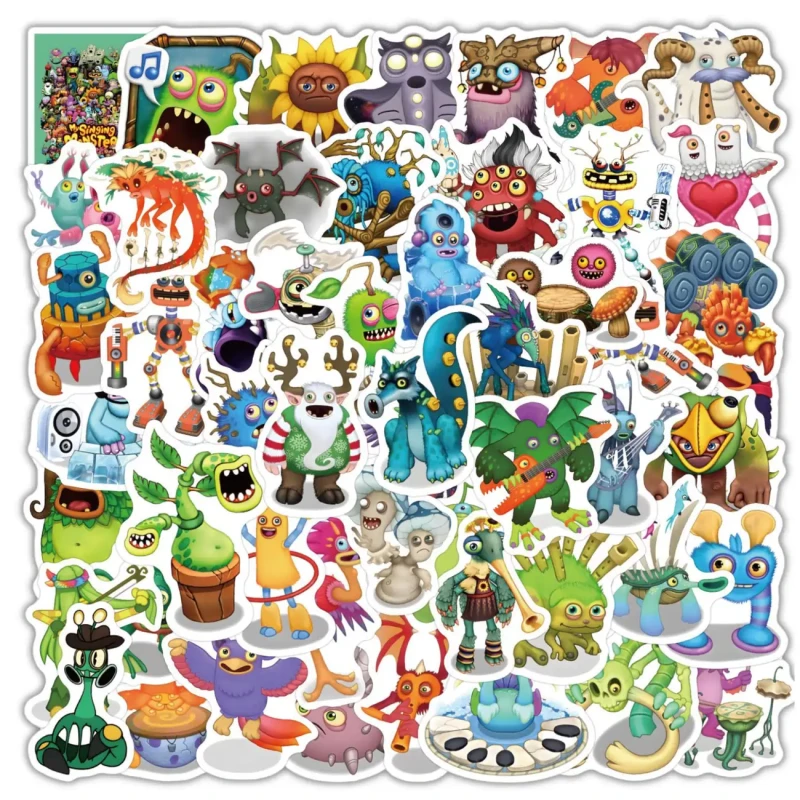 Naklejki My Singing Monsters 60szt dla dzieci DIY dekoracja 10.webp