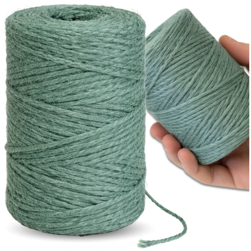 Sznurek jutowy ozdobny naturalny 6,35mm 57,9m zielony linka mocny 3.webp